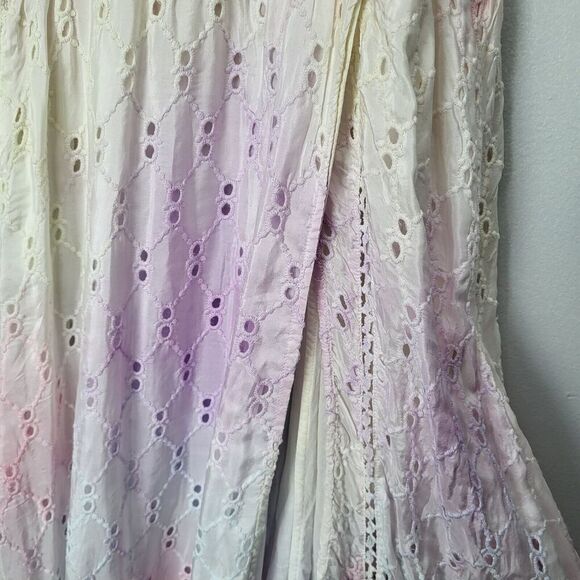 NEW $995 Loveshackfancy Corabella Revolve 100% Silk Tie Dye Ruffled Maxi… - Picture 8 of 16